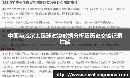 中国与威尔士足球对决数据分析及历史交锋记录详解
